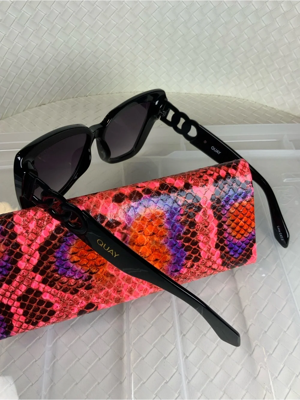 Quay Australia Glossy Black Cat Eye Sunglasses